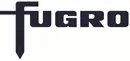 The Fugro company logo in black, with the "F" stylized to resemble a measuring instrument or probe extending downward, reflects the brand’s expertise in ACT civil works and precise engineering solutions.