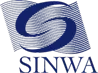 A stylized blue logo featuring a circular fingerprint design above the word "SINWA" in bold, capital letters, representing innovation in ACT civil works.